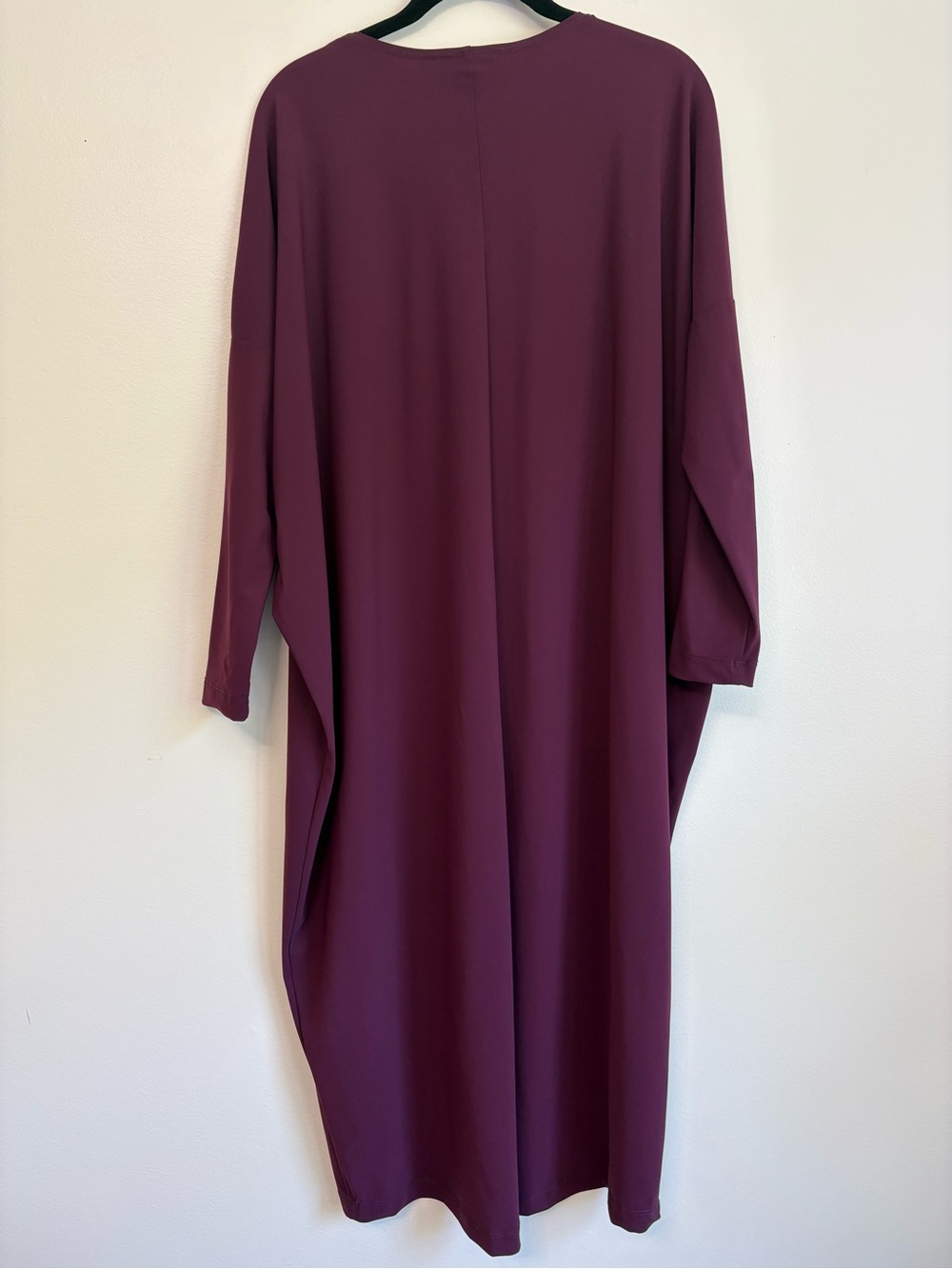bryn Walker Plum Long Sleeve Cocoon Dress Oversized Lagenlook Burgundy Midi XS - Picture 4 of 10